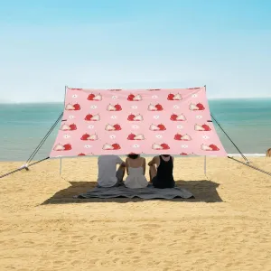 Beach Shade Tent with UPF50  UV Protection,Cartoon Jambu Air Fruits Lightweight Camping Sun Shelter for Outdoor,Camping Trips, Fishing, Backyard,Picnics,Easy Set Up and Carry 9x10.5 FT