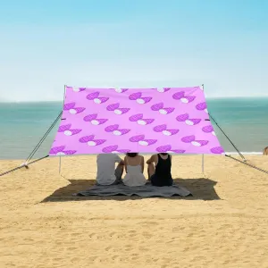 Beach Shade Tent with UPF50  UV Protection,Cute Taro Pattern Lightweight Camping Sun Shelter for Outdoor,Camping Trips, Fishing, Backyard,Picnics,Easy Set Up and Carry 9x10.5 FT