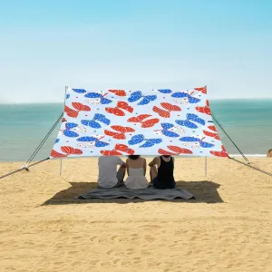 Beach Shade Tent with UPF50  UV Protection,Fourth of July Bows Lightweight Camping Sun Shelter for Outdoor,Camping Trips, Fishing, Backyard,Picnics,Easy Set Up and Carry 9x10.5 FT