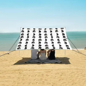 Beach Shade Tent with UPF50  UV Protection,Gorilla Chimpanzee Silhouette Pattern Lightweight Camping Sun Shelter for Outdoor,Camping Trips, Fishing, Backyard,Picnics,Easy Set Up and Carry 9x10.5