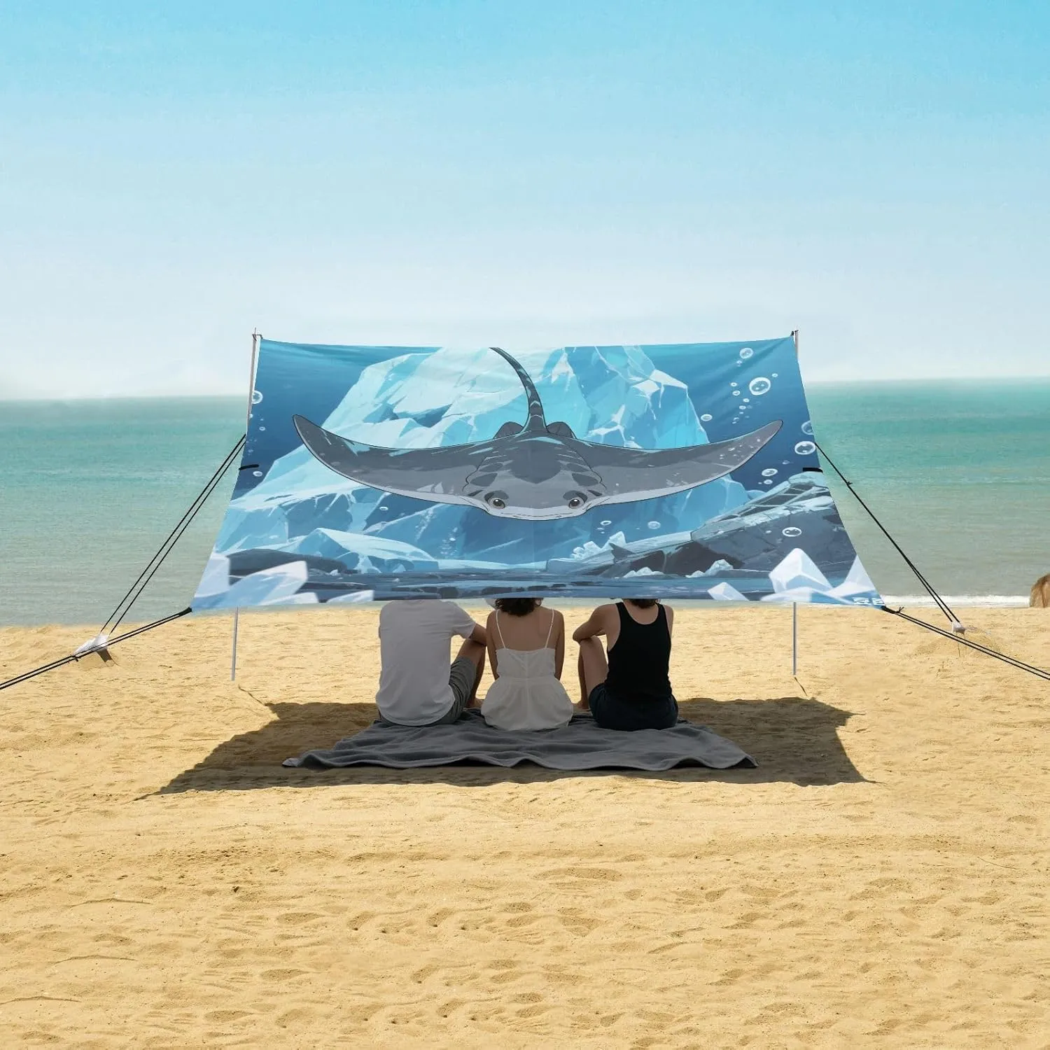 Beach Shade Tent with UPF50  UV Protection,Ray and Iceberg Lightweight Camping Sun Shelter for Outdoor,Camping Trips, Fishing, Backyard,Picnics,Easy Set Up and Carry 9x10.5 FT