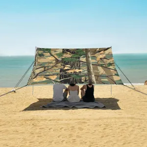 Beach Shade Tent with UPF50  UV Protection,Real Tree Forest Camouflage Lightweight Camping Sun Shelter for Outdoor,Camping Trips, Fishing, Backyard,Picnics,Easy Set Up and Carry 9x10.5 FT