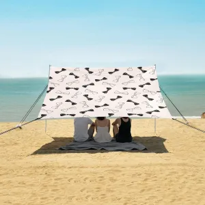 Beach Shade Tent with UPF50  UV Protection,Retro Bow Ties Pattern Lightweight Camping Sun Shelter for Outdoor,Camping Trips, Fishing, Backyard,Picnics,Easy Set Up and Carry 9x10.5 FT