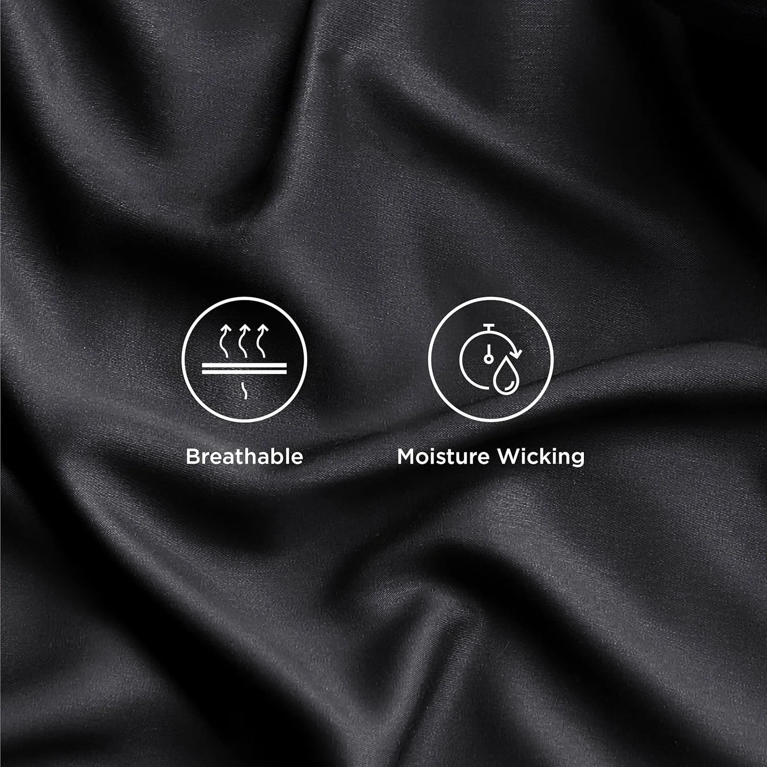 Bedsure Queen Sheets, Rayon Derived from Bamboo, Queen Cooling Sheet Set, Deep Pocket Up to 16", Breathable & Soft Bed Sheets, Hotel Luxury Silky Bedding Sheets & Pillowcases, Black