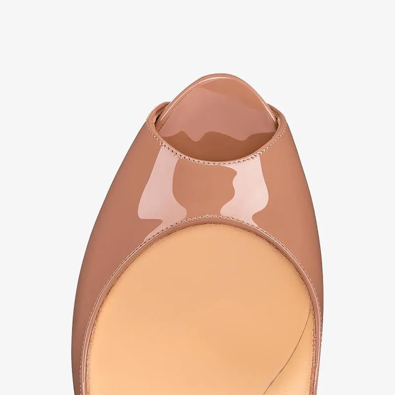 Beige Blush Patent Leather Pump