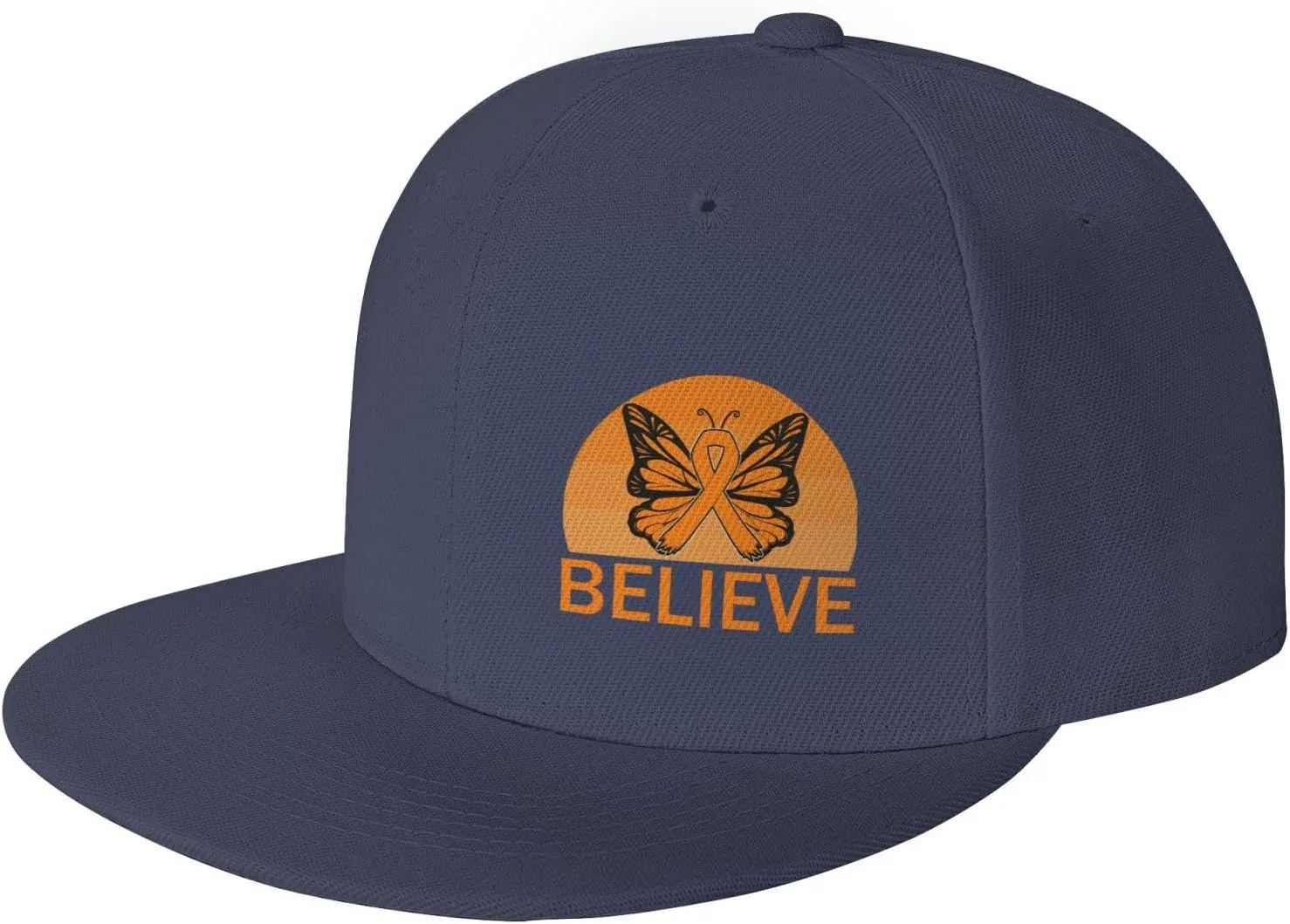 Believe Kidney Cancer Awareness Orange Ribbon Fashion Flat Cap Adujstable Men Women Baseball Caps Outdoor