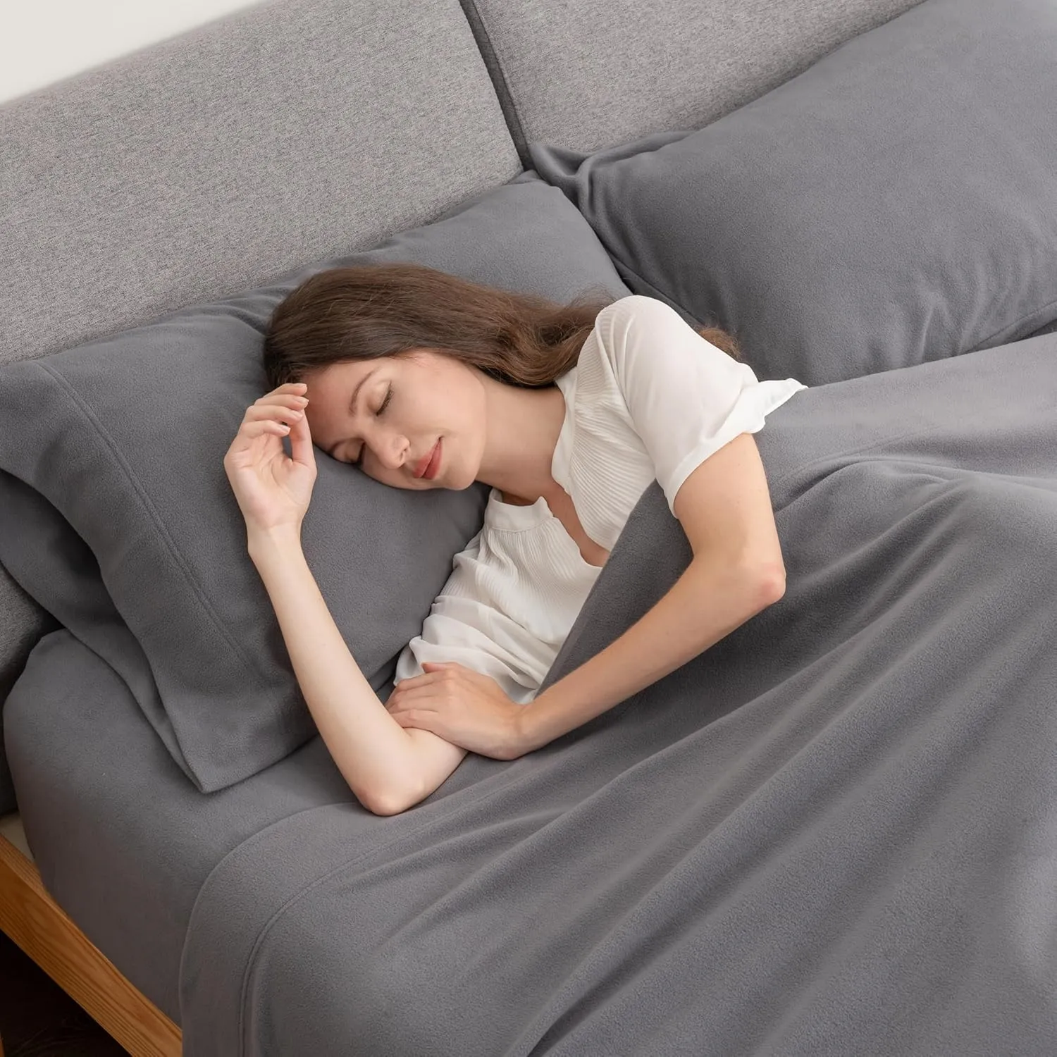 Berkshire Blanket Luxury Soft Microfleece Queen Sheet Set, Warm and Durable, All Season Sheet (Queen, November Rain)