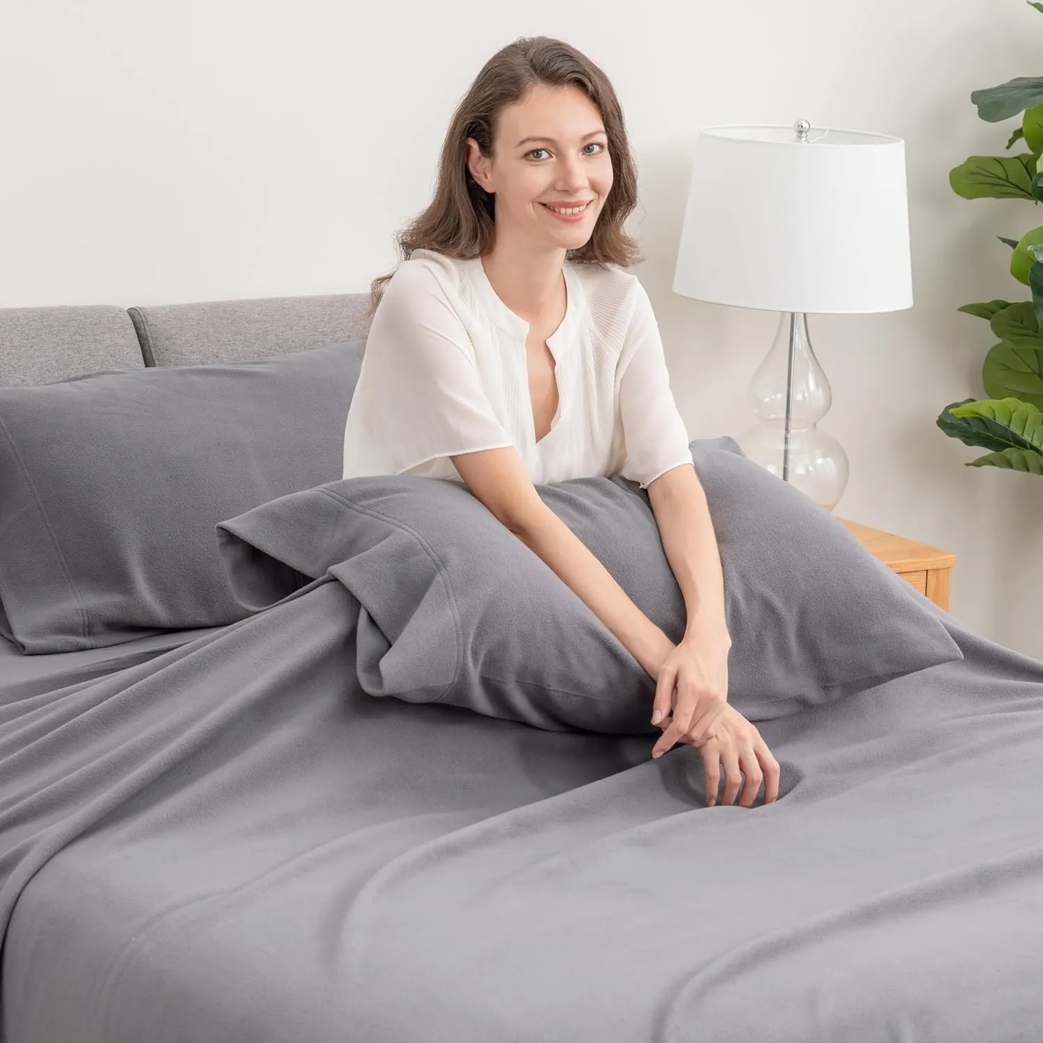Berkshire Blanket Luxury Soft Microfleece Queen Sheet Set, Warm and Durable, All Season Sheet (Queen, November Rain)