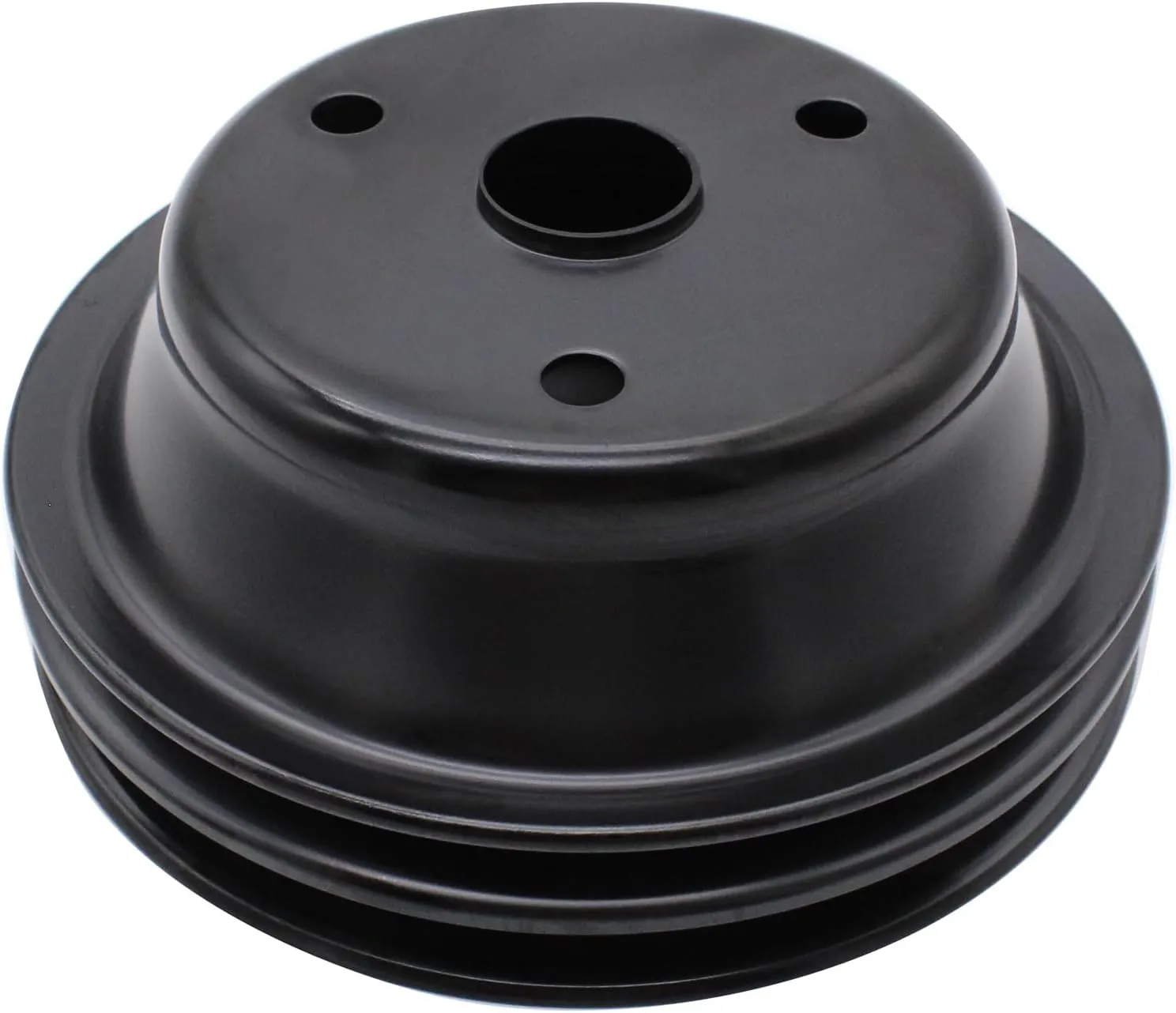 Black Steel Crankshaft Pulley Double-Groove LWP Long Water Pump Compatible with Small Block Chevy SBC 262 265 267 283 302 305 307 327 350 400