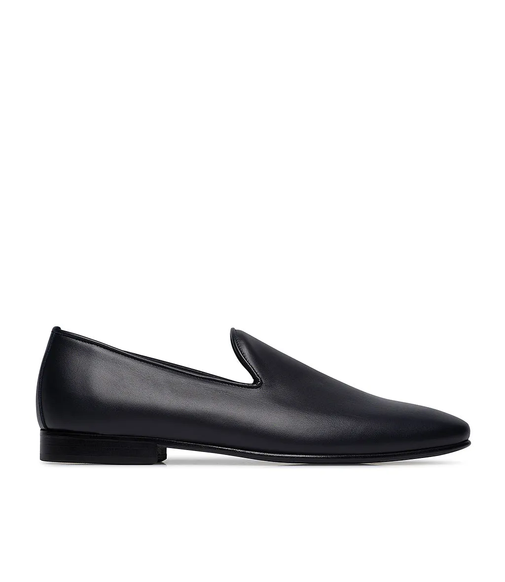 Blue calfskin loafers
