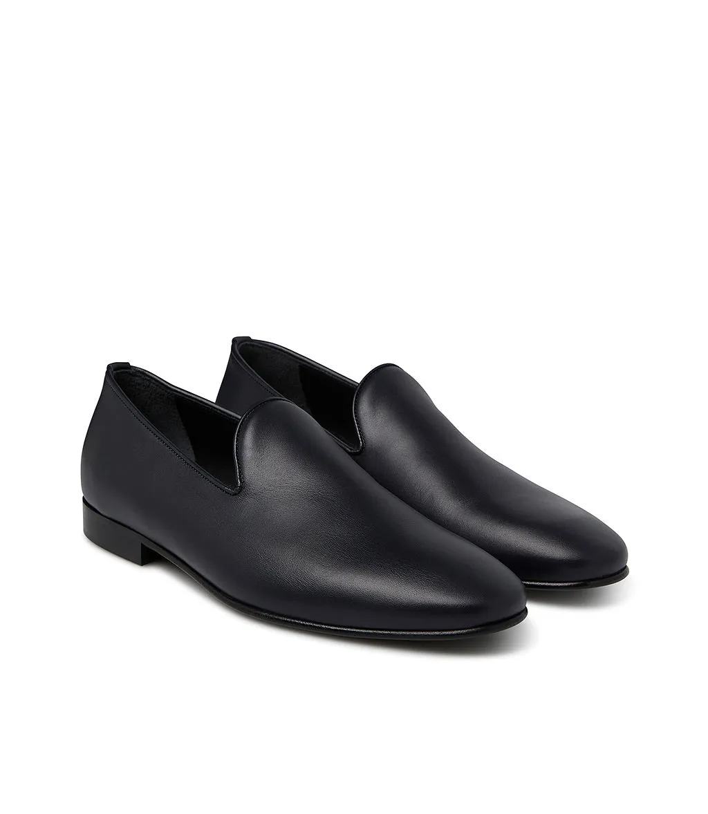 Blue calfskin loafers