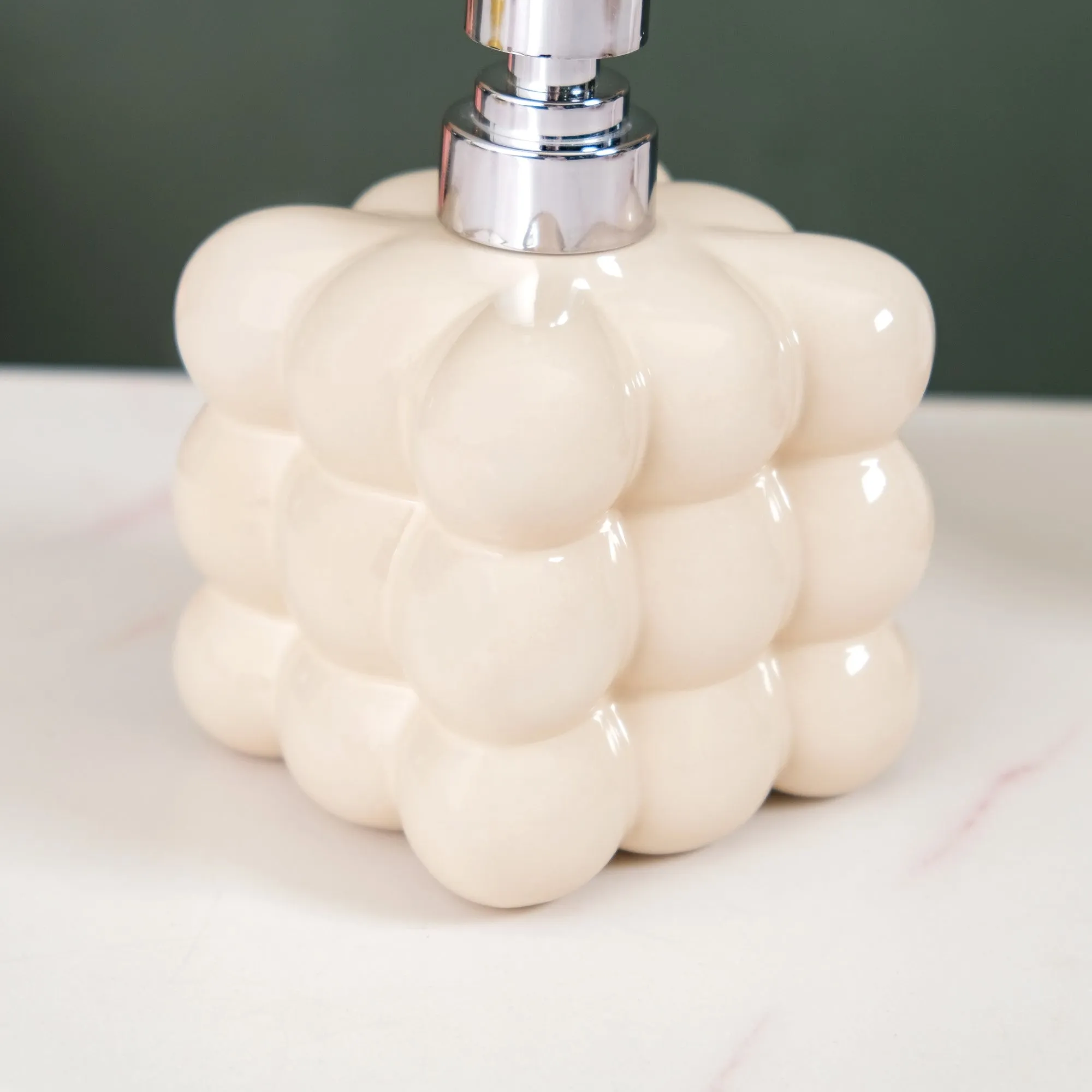 Bubble Ceramic Soap Dispenser White 520ml