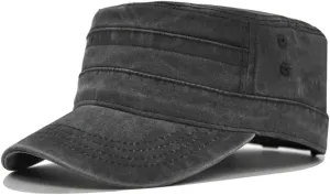 Cadet Army Military Flat Top Caps, Adjustable Tactical Beanie Baseball Hat for Men and Women