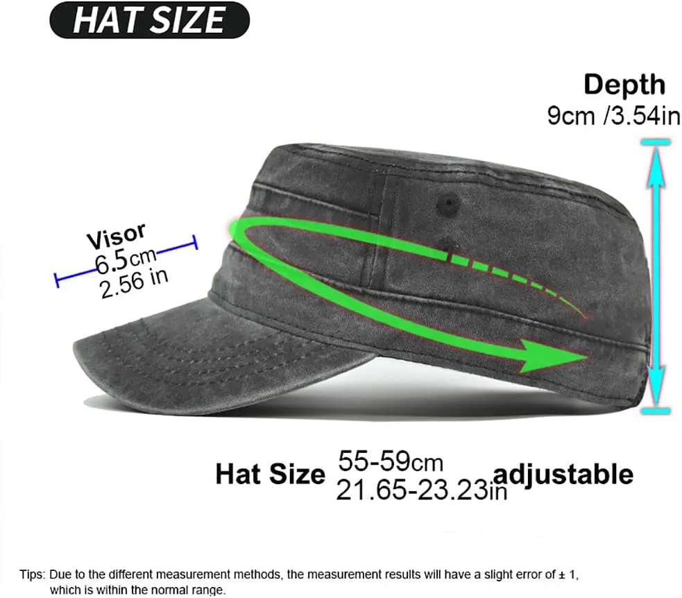 Cadet Army Military Flat Top Caps, Adjustable Tactical Beanie Baseball Hat for Men and Women