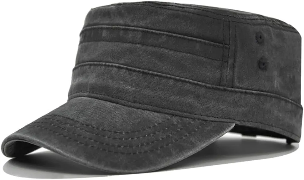 Cadet Army Military Flat Top Caps, Adjustable Tactical Beanie Baseball Hat for Men and Women