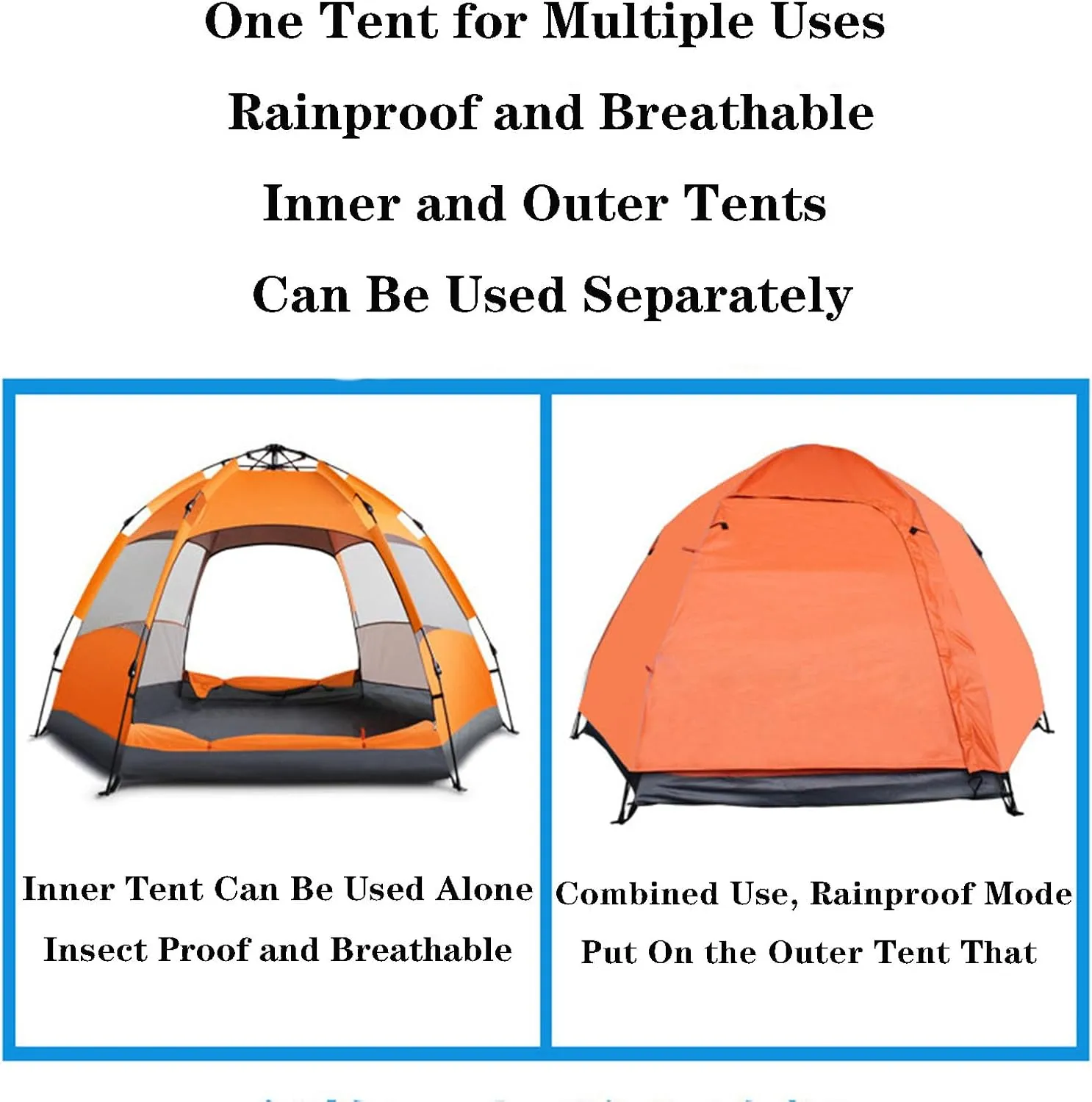 Camping Tent, 3/4 Person 5/8 Person Pop Up Tents for Camping Hiking Mountaineering Pop Up Tent Portable Instant Tent