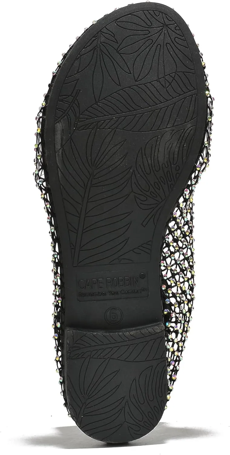 Cape Robbin Fantasia Rhinestone Mesh Flat Sandals (Fantasia)
