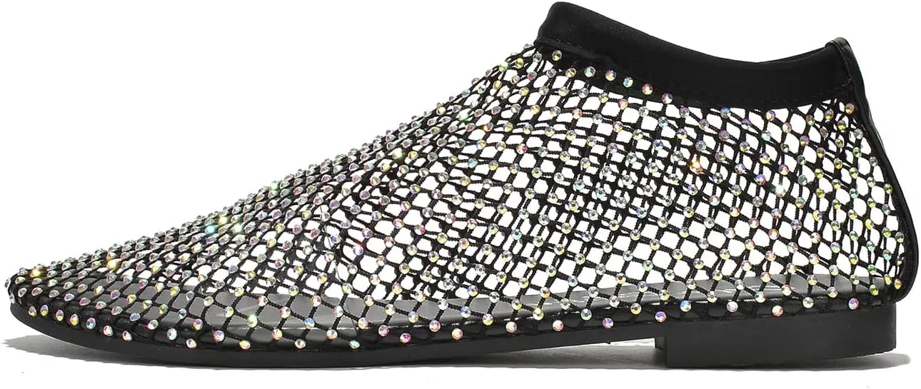 Cape Robbin Fantasia Rhinestone Mesh Flat Sandals (Fantasia)