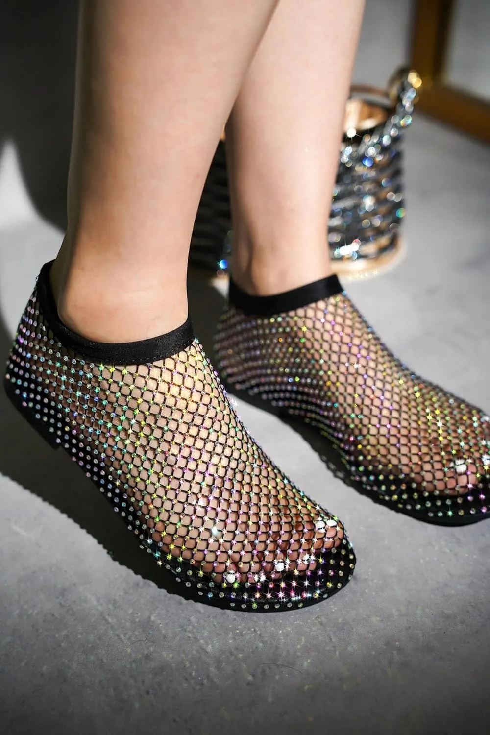 Cape Robbin Fantasia Rhinestone Mesh Flat Sandals (Fantasia)