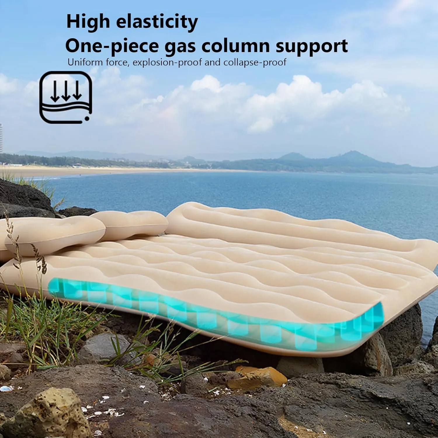 Car Air Mattress for Xpeng G6 2023 2024 Thickened Durable Car Camping Air Mattress Bed with Air Pump Inflatable Sleeping Mat,B