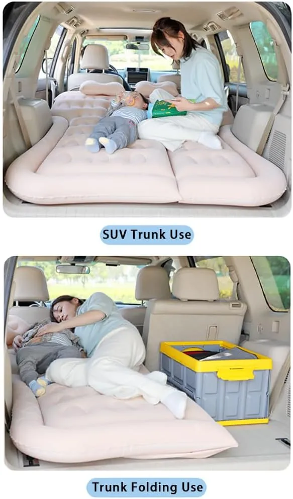 Car Inflatable Air Mattress for Jeep Compass I 2011 2012 2013 2014 2015 2016 Portable Boot Air Mattress Cushion Outdoor Travel Camping Sleeping Gear Accessories,Beige