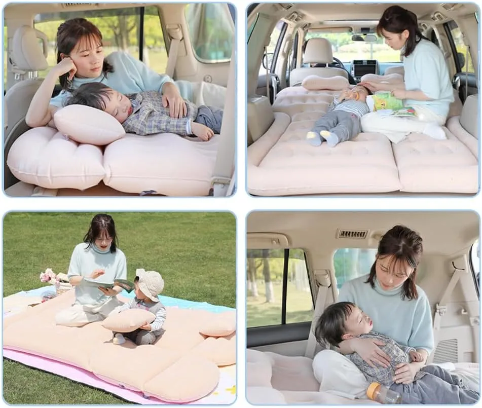 Car Inflatable Air Mattress for Jeep Compass I 2011 2012 2013 2014 2015 2016 Portable Boot Air Mattress Cushion Outdoor Travel Camping Sleeping Gear Accessories,Beige