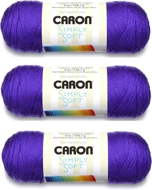 Caron - Simply Soft - Pack of 3 Solid Thread Balls 6 oz