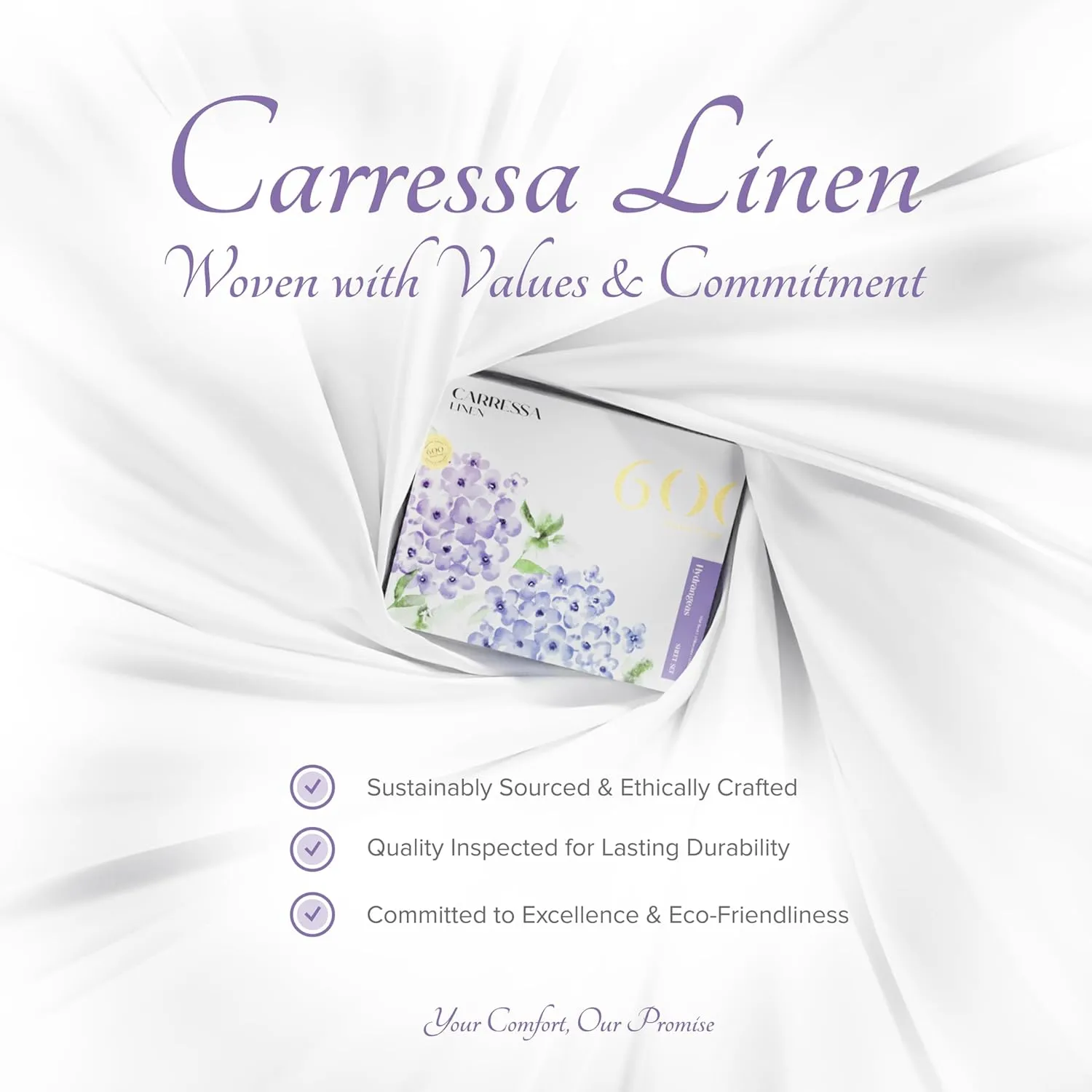 Carressa Linen Luxury Egyptian Cotton 4 PC King Size Sheet Set - 600 Thread Count Deep Pocket Fitted and Flat Sheets, Soft, Cooling Extra Long Staple Hotel-Quality Bedding with Sateen Weave - Taupe