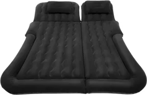 Cars and Truck Air Mattress Back Seat Inflatable Bed Mattress 69 x 51 in,Portable Beds Sleeping Pad Thickened Universal Camping Air Mattress Bed w/ 2 Pillow and Air Pump,for SUV (Black)