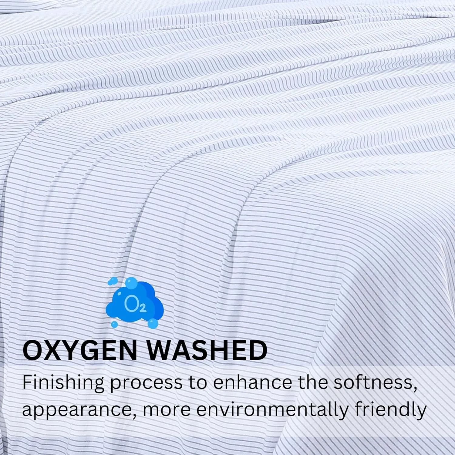 Casa Platino Soft & Breathable Bed Sheets, Pre-Washed Fade Resistant Microfiber Full Size Sheets Set with Deep Pockets - Ticking Stripe Blue