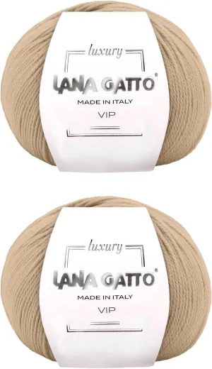 Cashmere and Extra-fine Merino Wool Luxurious Yarns for Hand Knitting and Crocheting, Made in Italy (Camel - 14618, 2)