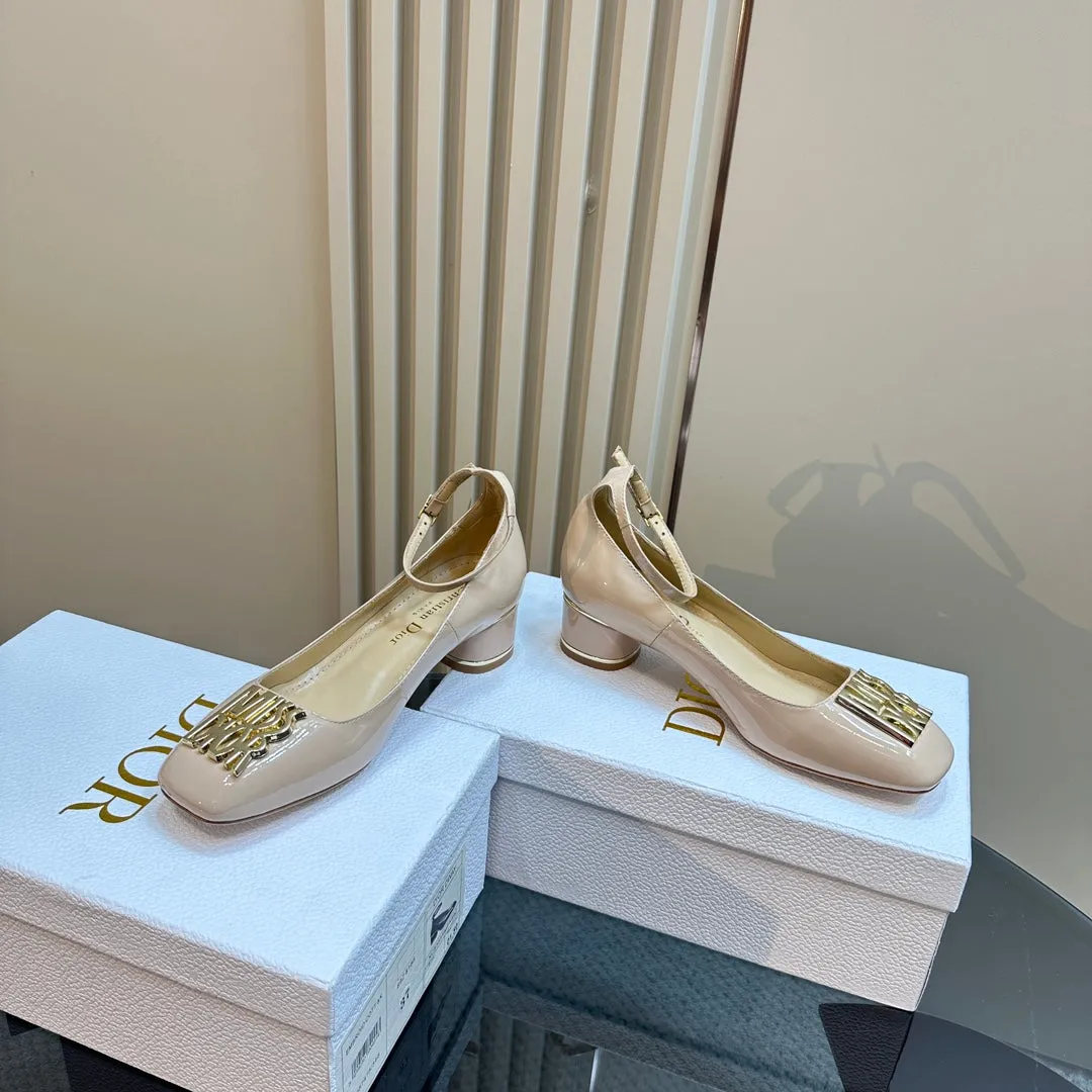 CD Miss Dior Pump 40mm Glossy Beige Lambskin