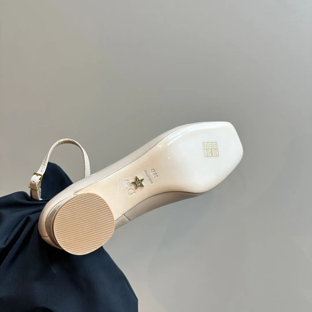 CD Miss Dior Pump 40mm Glossy Beige Lambskin