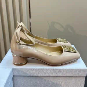 CD Miss Dior Pump 40mm Glossy Beige Lambskin