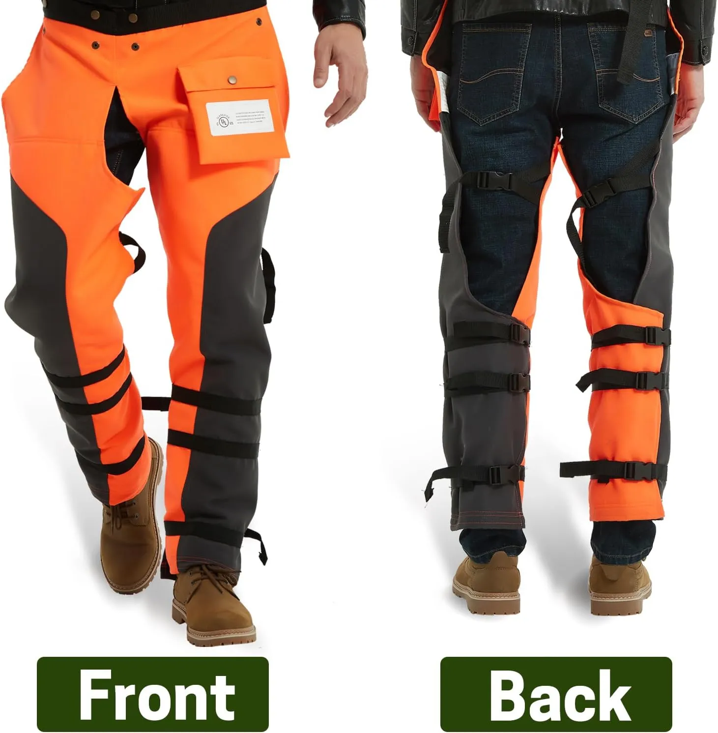 Chainsaw Chaps 8-layer Protective Apron Wrap Adjustable Chainsaw Pants/Chap for Loggers Forest Workers Class A