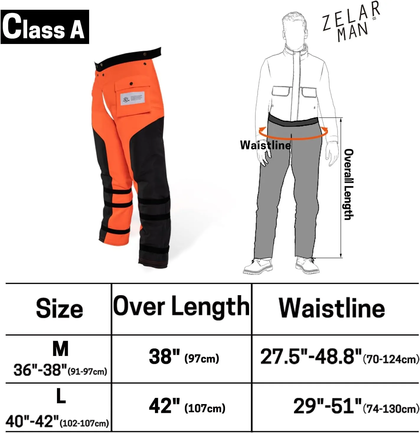 Chainsaw Chaps 8-layer Protective Apron Wrap Adjustable Chainsaw Pants/Chap for Loggers Forest Workers Class A