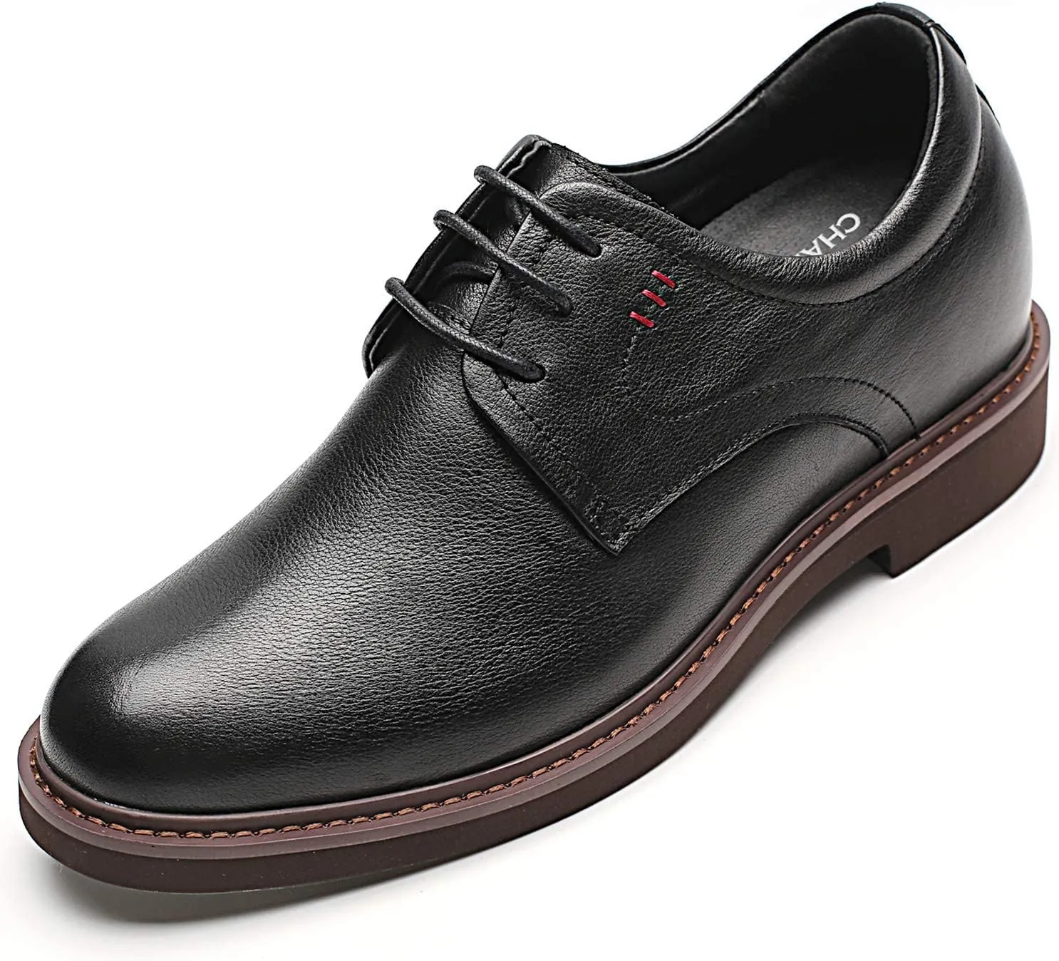 CHAMARIPA Elevator Shoes for Men Invisible Height Increasing Elevator Shoes Lace up Leather Formal Oxford Dress Tuxedo Lift Shoes Make You Taller