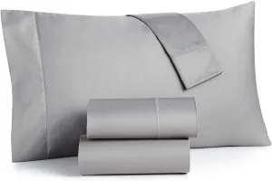 Charter Club Damask Solid 550 Thread Count Supima Cotton 4 Piece Queen Sheet Set Smoke