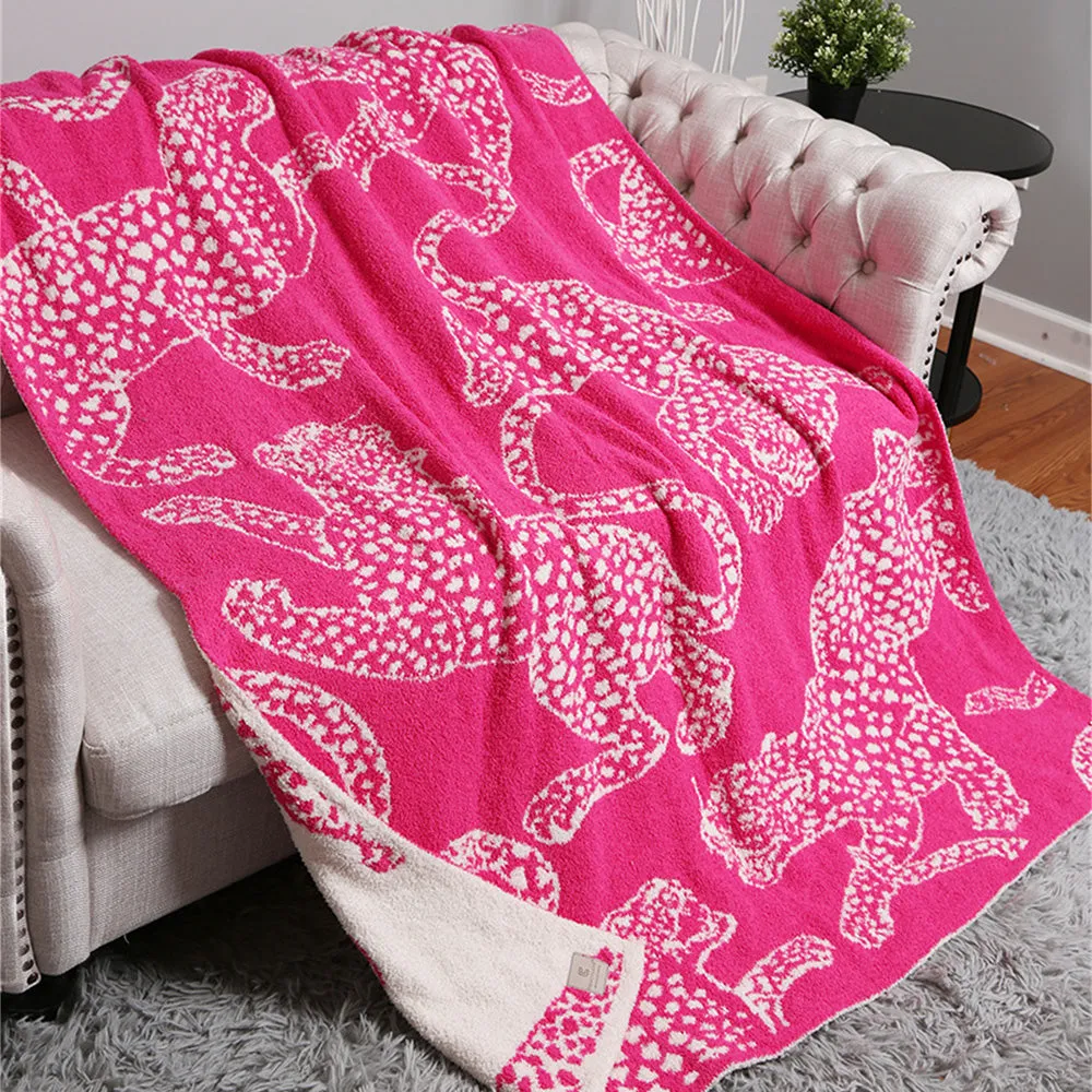 Cheetah Soft Blanket in Pink
