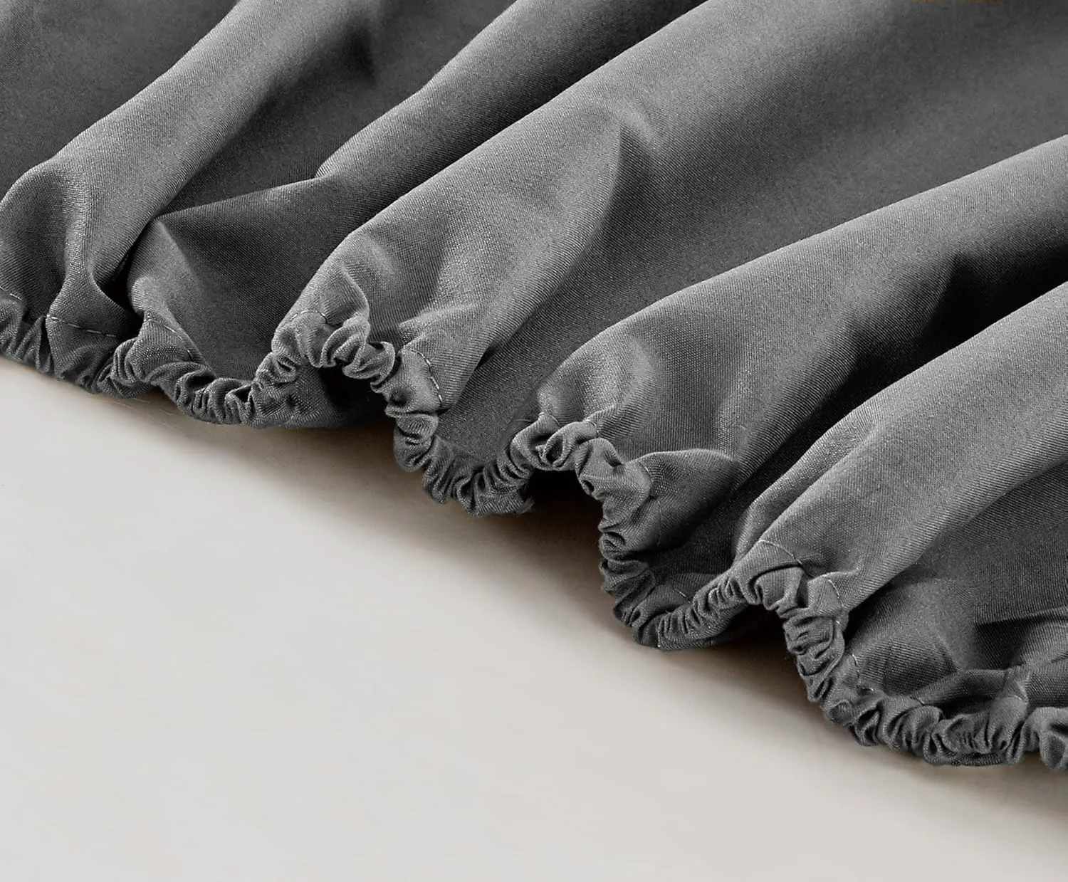 Chezmoi Collection 6-Piece Gray Sheet Set King - Extra Soft Breathable Brushed Microfiber Bed Sheets with 15" Deep Pocket & 4 Pillowcases