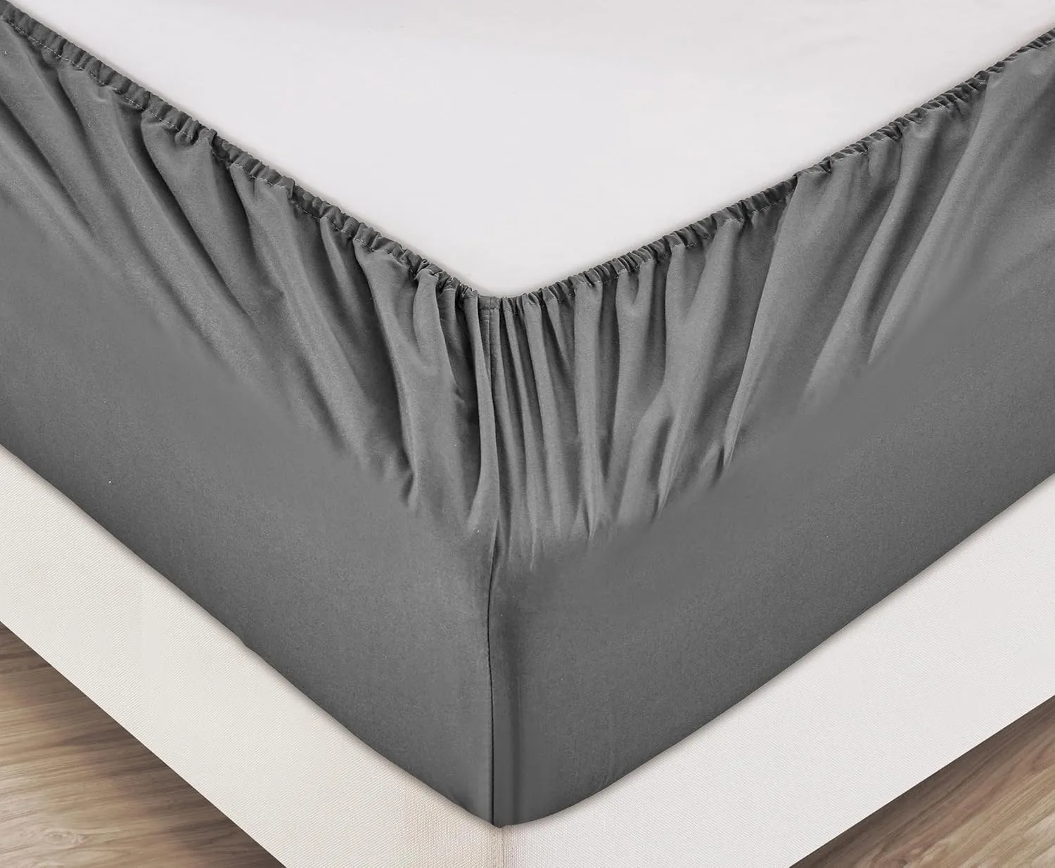 Chezmoi Collection 6-Piece Gray Sheet Set King - Extra Soft Breathable Brushed Microfiber Bed Sheets with 15" Deep Pocket & 4 Pillowcases