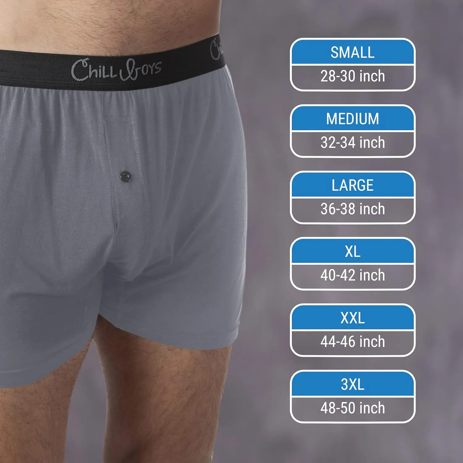 Chill Boys Viscose from Bamboo Boxers for Men - Cool Comfortable, Soft Breathable Men's Underwear - Boxer Shorts