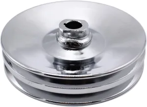 Chrome GM Double Groove Power Steering Pump Pulley Key Way Compatible with Chevy SBC BBC 350 454