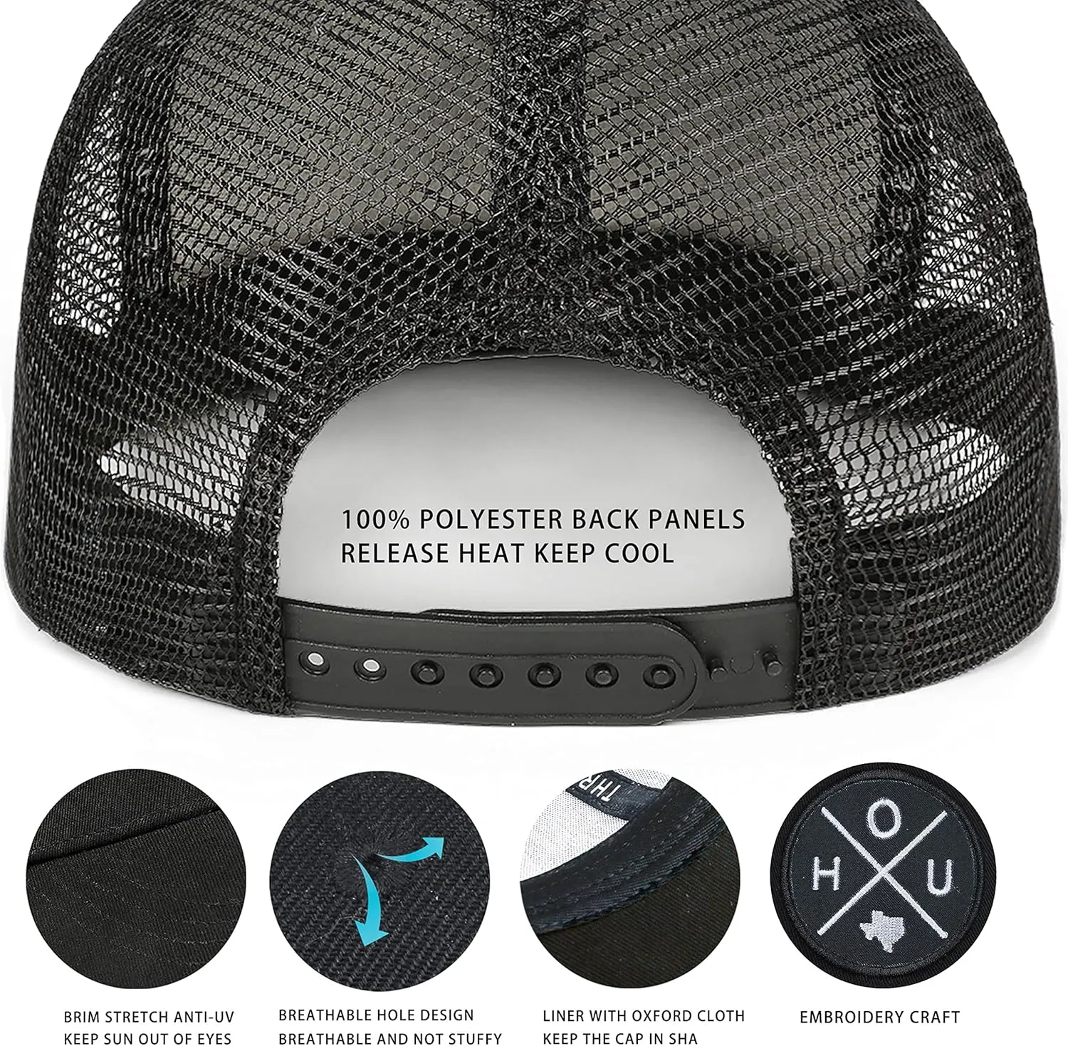 City Flat Brim Snapback Trucker Hat Mesh Hip Hop Flat Bill hat for Men & Women Unite State Adjustable Baseball Cap