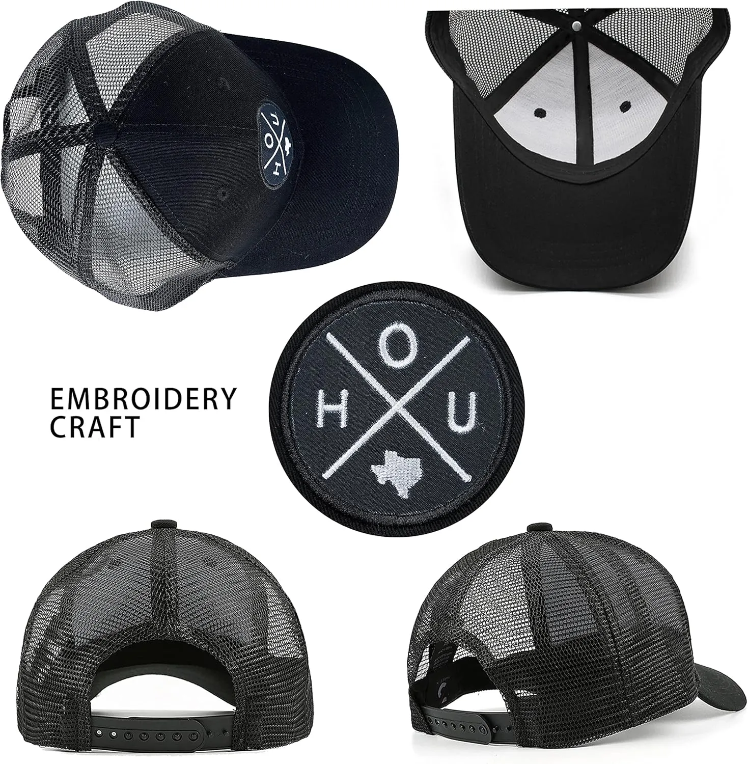 City Flat Brim Snapback Trucker Hat Mesh Hip Hop Flat Bill hat for Men & Women Unite State Adjustable Baseball Cap