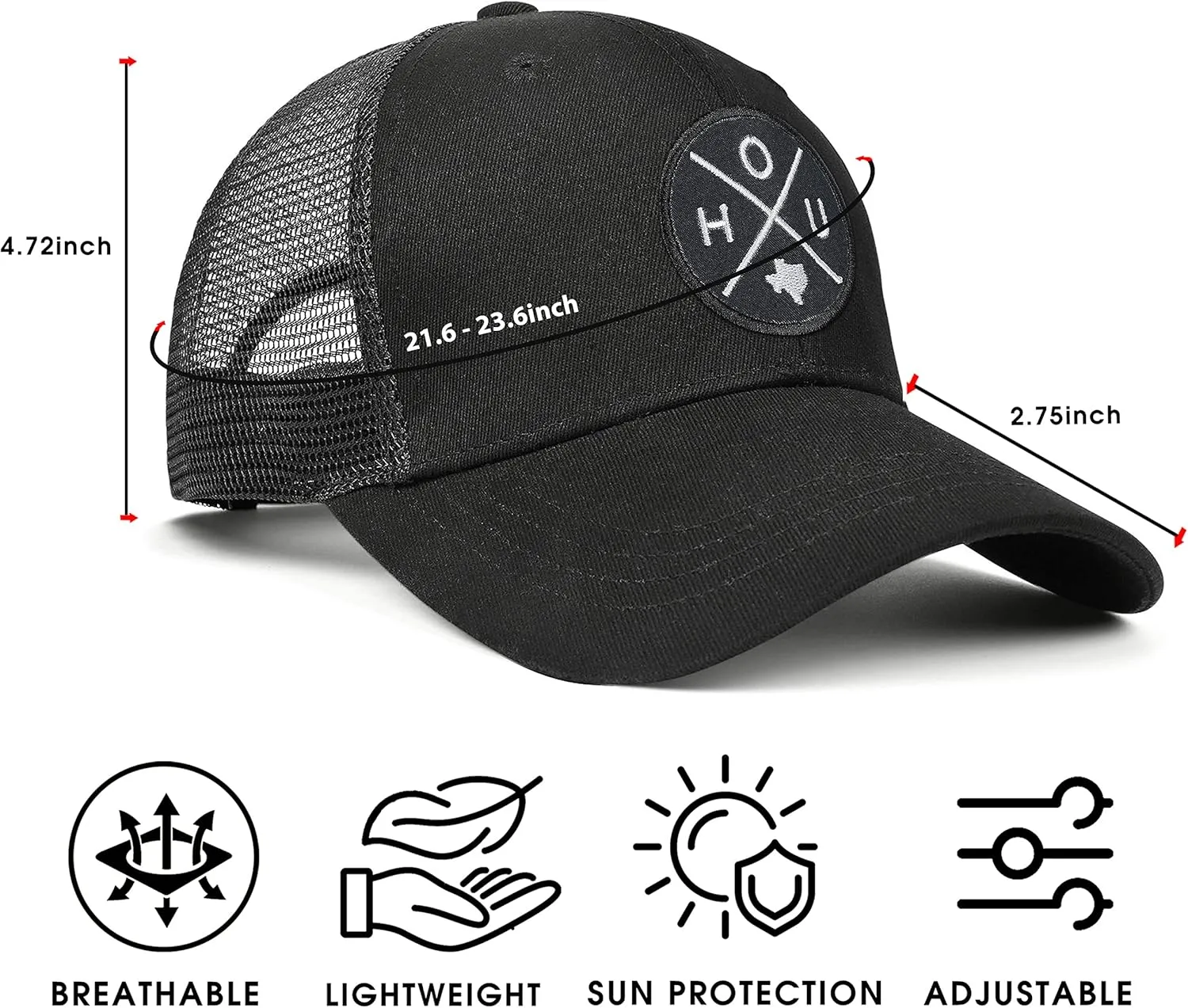 City Flat Brim Snapback Trucker Hat Mesh Hip Hop Flat Bill hat for Men & Women Unite State Adjustable Baseball Cap