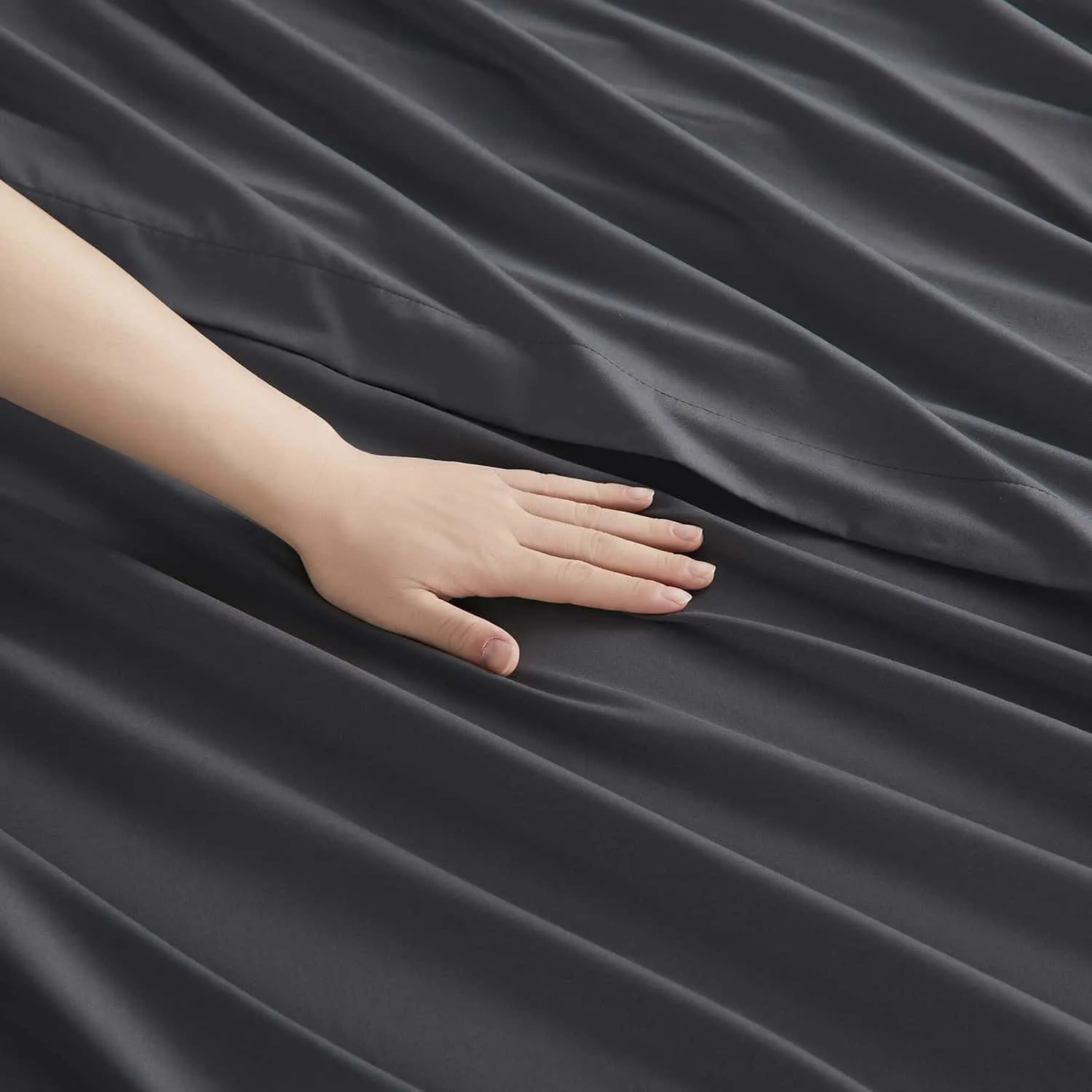 Clara Clark RV Queen Sheets, 6 Piece RV Sheets Set - Hotel Luxury Sheets for RV Bunks, Super Soft Bedding Set, Short Queen,Charcoal Gray