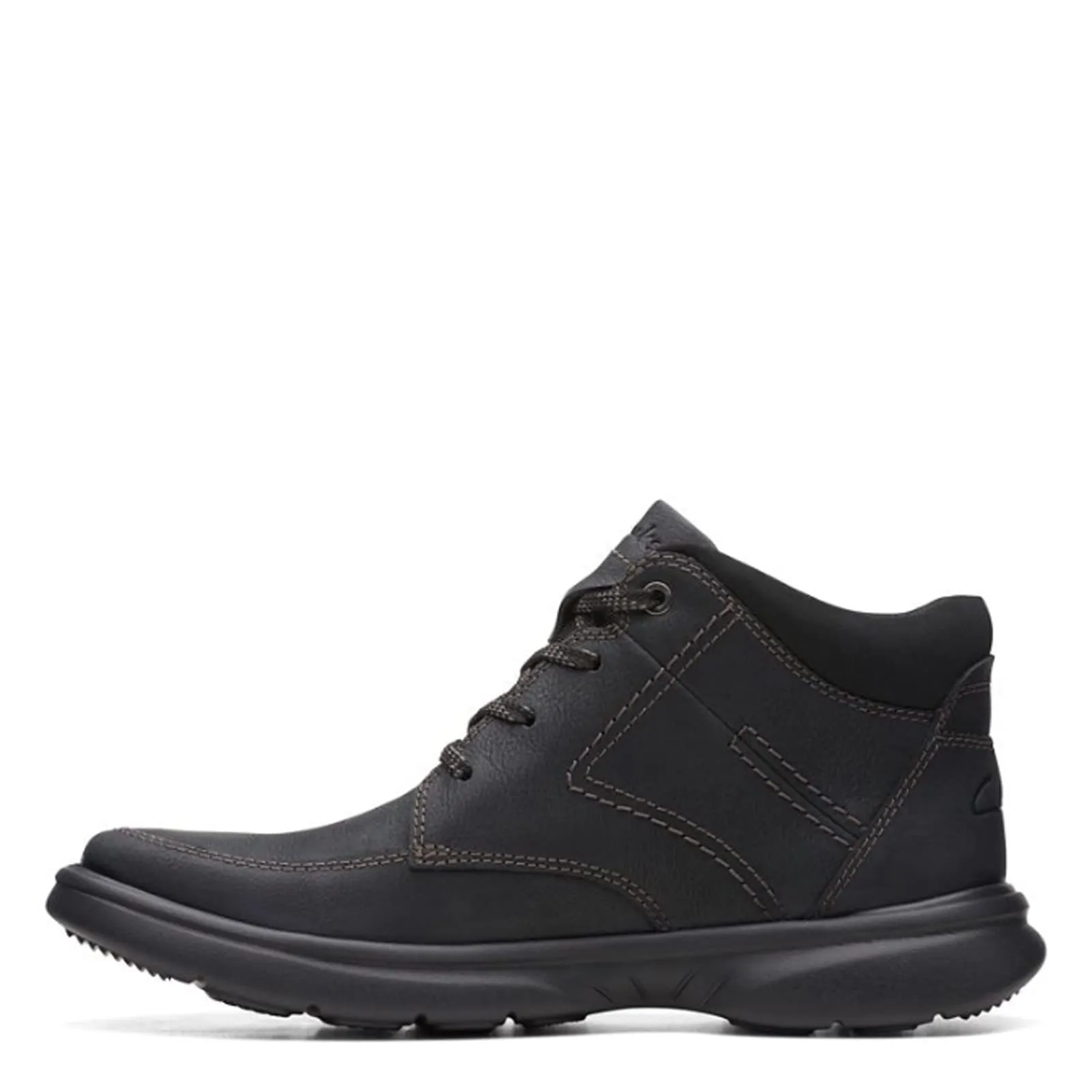Clarks Men's Bradley Mid Oxford Boot, Black Tumbled Leather, 13