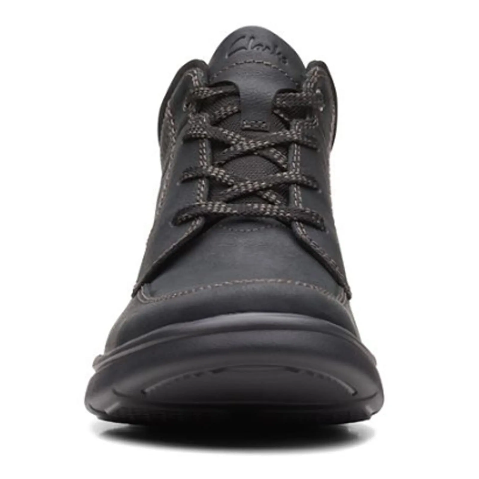 Clarks Men's Bradley Mid Oxford Boot, Black Tumbled Leather, 13