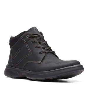 Clarks Men's Bradley Mid Oxford Boot, Black Tumbled Leather, 13
